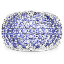 Load image into Gallery viewer, 3.01 Carat Genuine Tanzanite and White Diamond .925 Sterling Silver Ring
