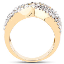 Load image into Gallery viewer, 14K Yellow Gold Plated 1.58 Carat Genuine Black Diamond, White Diamond &amp; Yellow Diamond .925 Sterling Silver Ring

