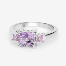 Load image into Gallery viewer, 0.96 Carat Genuine Pink Sapphire  .925 Sterling Silver Ring
