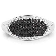 Load image into Gallery viewer, 0.46 Carat Genuine Black Diamond and White Diamond .925 Sterling Silver Ring
