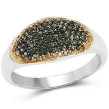 Load image into Gallery viewer, 0.45 Carat Genuine Green Diamond and Yellow Diamond .925 Sterling Silver Ring
