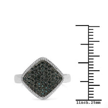 Load image into Gallery viewer, 0.28 Carat Genuine Blue Diamond .925 Sterling Silver Ring

