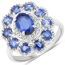 Load image into Gallery viewer, 2.47 Carat Genuine Kyanite &amp; White Topaz .925 Sterling Silver Ring
