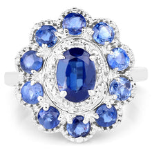 Load image into Gallery viewer, 2.47 Carat Genuine Kyanite &amp; White Topaz .925 Sterling Silver Ring
