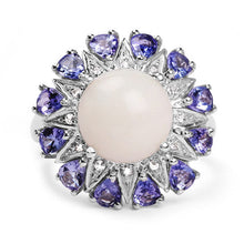 Load image into Gallery viewer, 4.25 Carat Genuine Opal, Tanzanite &amp; White Topaz .925 Sterling Silver Ring
