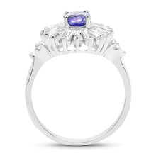 Load image into Gallery viewer, 2.01 Carat Genuine Tanzanite and White Topaz .925 Sterling Silver Ring
