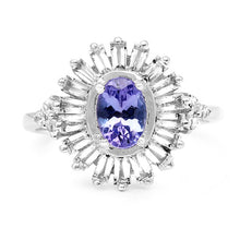 Load image into Gallery viewer, 2.01 Carat Genuine Tanzanite and White Topaz .925 Sterling Silver Ring
