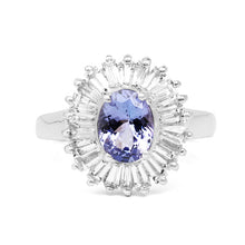 Load image into Gallery viewer, 2.47 Carat Genuine Tanzanite and White Topaz .925 Sterling Silver Ring
