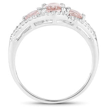 Load image into Gallery viewer, 1.34 Carat Genuine Morganite and White Topaz .925 Sterling Silver Ring
