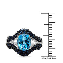 Load image into Gallery viewer, 5.02 Carat Genuine Blue Topaz &amp; Blue Sapphire .925 Sterling Silver Ring
