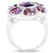 Load image into Gallery viewer, 3.52 Carat Genuine Amethyst &amp; Rhodolite .925 Sterling Silver Ring
