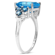 Load image into Gallery viewer, 4.72 Carat Genuine Swiss Blue Topaz &amp; London Blue Topaz .925 Sterling Silver Ring
