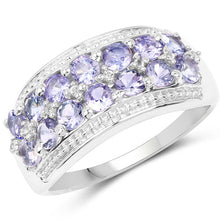 Load image into Gallery viewer, 1.44 Carat Genuine Tanzanite &amp; White Topaz .925 Sterling Silver Ring
