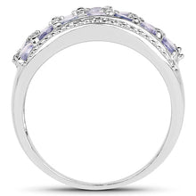 Load image into Gallery viewer, 1.44 Carat Genuine Tanzanite &amp; White Topaz .925 Sterling Silver Ring
