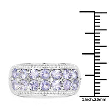 Load image into Gallery viewer, 1.44 Carat Genuine Tanzanite &amp; White Topaz .925 Sterling Silver Ring
