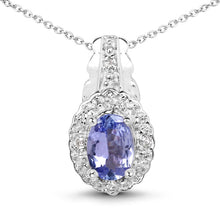Load image into Gallery viewer, 2.46 Carat Genuine Tanzanite and White Topaz .925 Sterling Silver 3 Piece Jewelry Set (Ring, Earrings, and Pendant w/ Chain)
