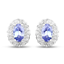 Load image into Gallery viewer, 2.46 Carat Genuine Tanzanite and White Topaz .925 Sterling Silver 3 Piece Jewelry Set (Ring, Earrings, and Pendant w/ Chain)

