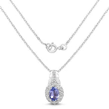 Load image into Gallery viewer, 2.46 Carat Genuine Tanzanite and White Topaz .925 Sterling Silver 3 Piece Jewelry Set (Ring, Earrings, and Pendant w/ Chain)
