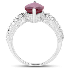 Load image into Gallery viewer, 3.56 Carat Genuine Glass Filled Ruby and White Topaz .925 Sterling Silver Ring

