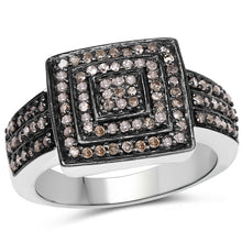 Load image into Gallery viewer, 0.42 Carat Genuine Champagne Diamond .925 Sterling Silver Ring
