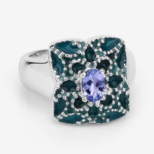 Load image into Gallery viewer, 0.44 Carat Genuine Tanzanite .925 Sterling Silver Ring
