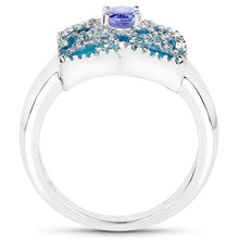 Load image into Gallery viewer, 0.44 Carat Genuine Tanzanite .925 Sterling Silver Ring
