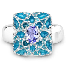 Load image into Gallery viewer, 0.44 Carat Genuine Tanzanite .925 Sterling Silver Ring
