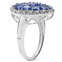 Load image into Gallery viewer, 2.29 Carat Genuine Tanzanite &amp; White Topaz .925 Sterling Silver Ring
