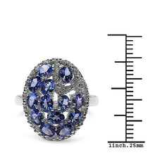 Load image into Gallery viewer, 2.29 Carat Genuine Tanzanite &amp; White Topaz .925 Sterling Silver Ring
