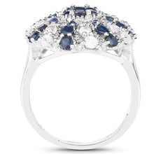Load image into Gallery viewer, 1.78 Carat Genuine Blue Sapphire &amp; White Topaz .925 Sterling Silver Ring
