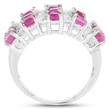 Load image into Gallery viewer, 4.14 Carat Genuine Ruby and White Topaz .925 Sterling Silver Ring
