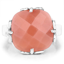 Load image into Gallery viewer, 12.75 Carat Genuine Peach Moonstone .925 Sterling Silver Ring

