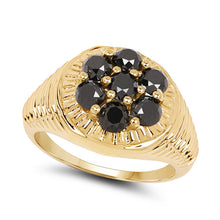 Load image into Gallery viewer, 14K Yellow Gold Plated 1.40 Carat Genuine Black Diamond .925 Sterling Silver Ring
