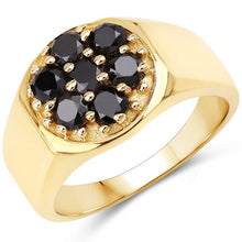Load image into Gallery viewer, 0.91 Carat Genuine Black Diamond .925 Sterling Silver Ring
