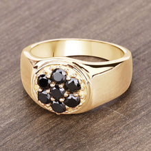 Load image into Gallery viewer, 0.91 Carat Genuine Black Diamond .925 Sterling Silver Ring
