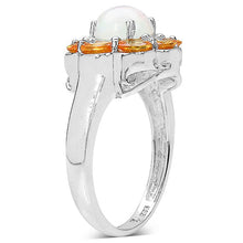 Load image into Gallery viewer, 2.65 Carat Genuine Ethiopian Opal &amp; Spessartite .925 Sterling Silver Ring
