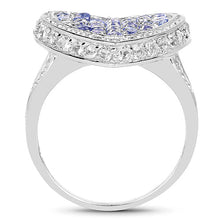 Load image into Gallery viewer, 1.81 Carat Genuine Tanzanite and White Topaz .925 Sterling Silver Ring

