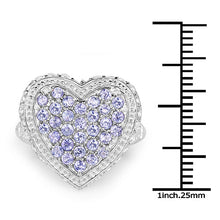 Load image into Gallery viewer, 1.81 Carat Genuine Tanzanite and White Topaz .925 Sterling Silver Ring
