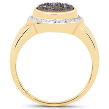 Load image into Gallery viewer, 14K Yellow Gold Plated 4.50 Carat Genuine Drusy Quartz .925 Sterling Silver Ring
