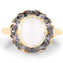Load image into Gallery viewer, 3.04 Carat Genuine White Moonstone and Black Diamond .925 Sterling Silver Ring
