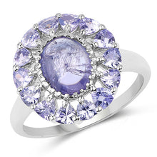 Load image into Gallery viewer, 3.85 Carat Genuine Tanzanite .925 Sterling Silver Ring

