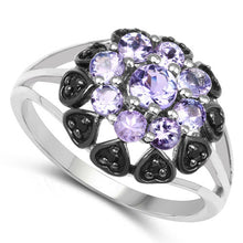 Load image into Gallery viewer, 1.18 Carat Genuine Tanzanite and Black Spinel .925 Sterling Silver Ring
