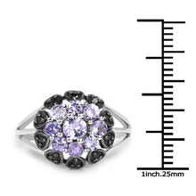 Load image into Gallery viewer, 1.18 Carat Genuine Tanzanite and Black Spinel .925 Sterling Silver Ring
