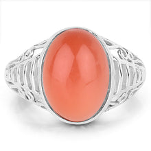 Load image into Gallery viewer, 6.00 Carat Genuine Peach Moonstone .925 Sterling Silver Ring
