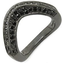 Load image into Gallery viewer, 1.02 Carat Genuine Black Diamond .925 Sterling Silver Ring
