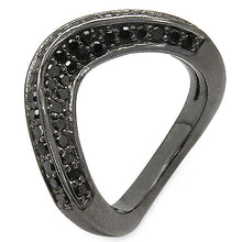 Load image into Gallery viewer, 1.02 Carat Genuine Black Diamond .925 Sterling Silver Ring
