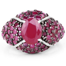 Load image into Gallery viewer, 5.15 Carat Genuine Glass Filled Ruby &amp; Ruby .925 Sterling Silver Ring
