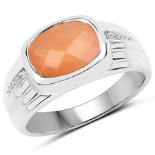 Load image into Gallery viewer, 2.60 Carat Genuine Peach Moonstone .925 Sterling Silver Ring
