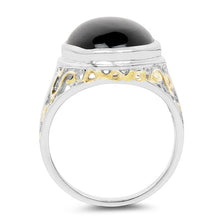 Load image into Gallery viewer, Two Tone Plated 10.92 Carat Genuine Black Onyx .925 Sterling Silver Ring
