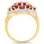 Load image into Gallery viewer, 14K Yellow Gold Plated 4.18 Carat Genuine Glass Filled Ruby .925 Sterling Silver Ring
